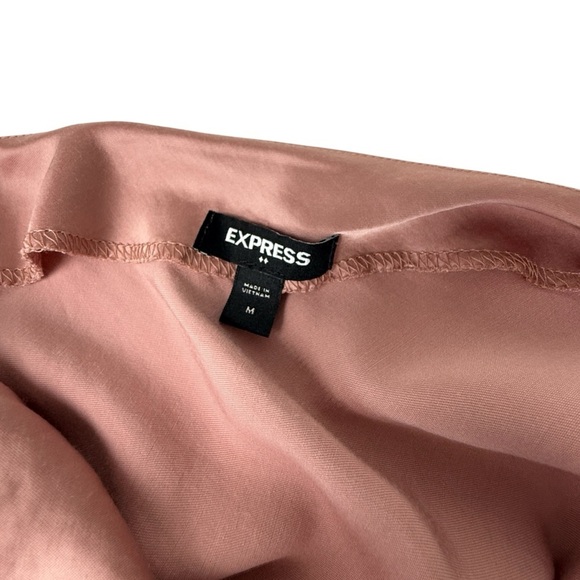 Express Maxi Slip Dress M Light Pink Cowl 2 Slit Y2K Fairy Beach Resort Vacation - Picture 3 of 9